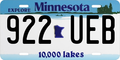 MN license plate 922UEB