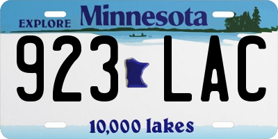 MN license plate 923LAC