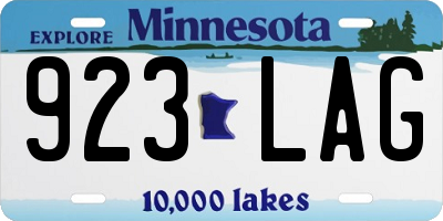 MN license plate 923LAG