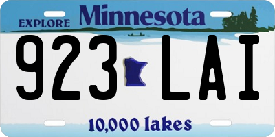 MN license plate 923LAI