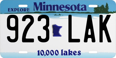 MN license plate 923LAK