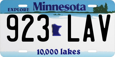 MN license plate 923LAV
