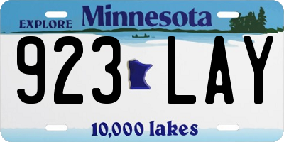 MN license plate 923LAY