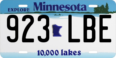 MN license plate 923LBE