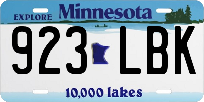 MN license plate 923LBK