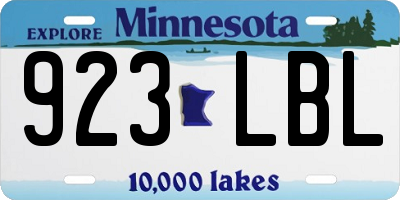 MN license plate 923LBL