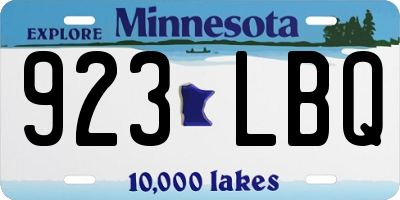 MN license plate 923LBQ