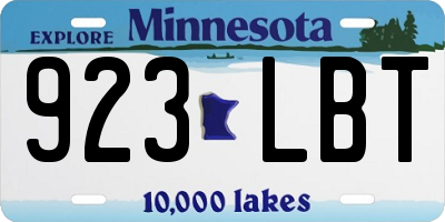 MN license plate 923LBT