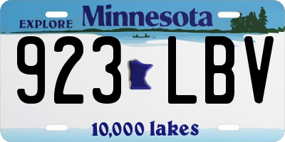 MN license plate 923LBV