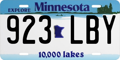 MN license plate 923LBY