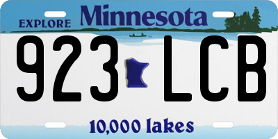 MN license plate 923LCB