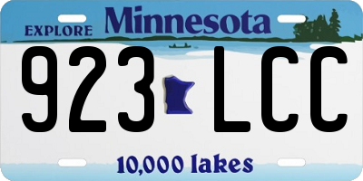 MN license plate 923LCC
