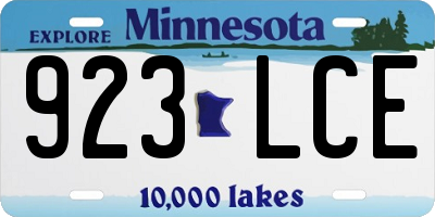 MN license plate 923LCE