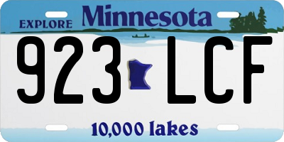 MN license plate 923LCF