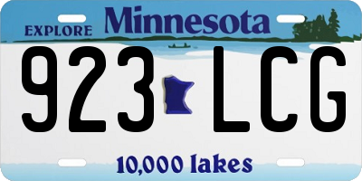 MN license plate 923LCG