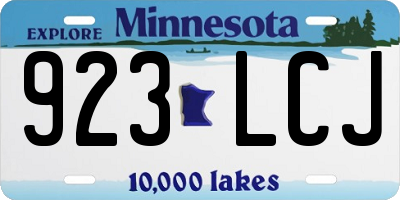 MN license plate 923LCJ