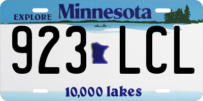 MN license plate 923LCL