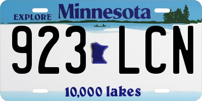 MN license plate 923LCN