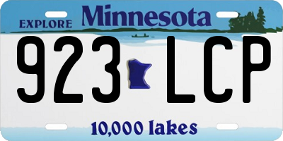 MN license plate 923LCP