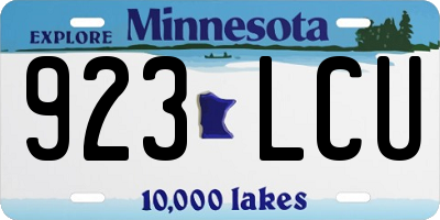 MN license plate 923LCU