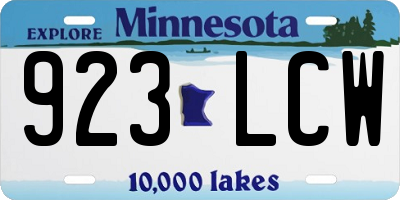 MN license plate 923LCW