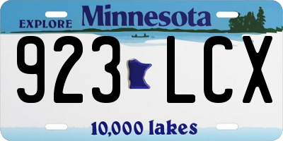 MN license plate 923LCX