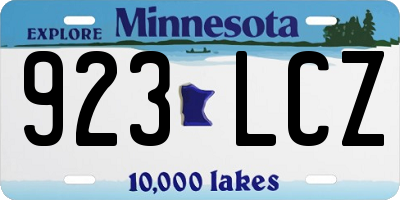 MN license plate 923LCZ