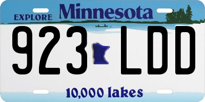MN license plate 923LDD