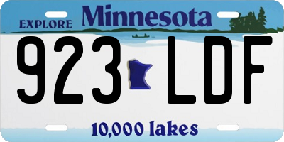 MN license plate 923LDF