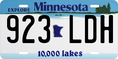 MN license plate 923LDH