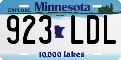 MN license plate 923LDL