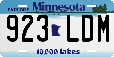 MN license plate 923LDM