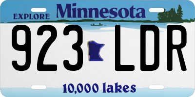 MN license plate 923LDR
