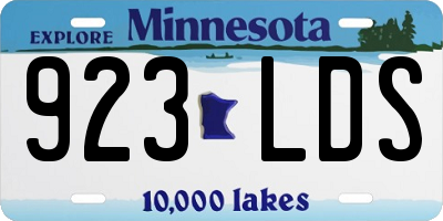 MN license plate 923LDS