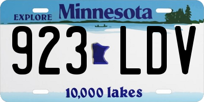MN license plate 923LDV