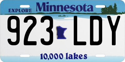 MN license plate 923LDY