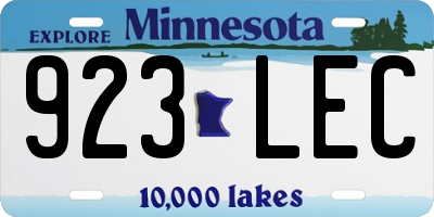 MN license plate 923LEC