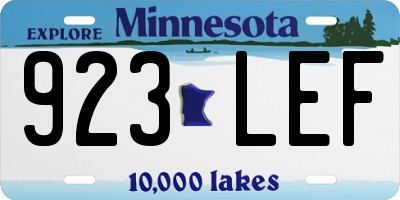 MN license plate 923LEF