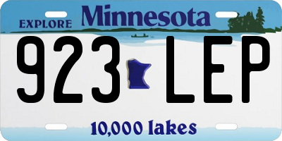 MN license plate 923LEP