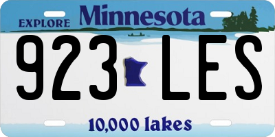 MN license plate 923LES
