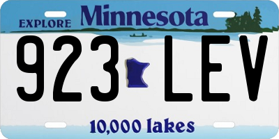 MN license plate 923LEV