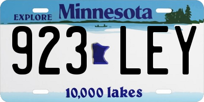 MN license plate 923LEY