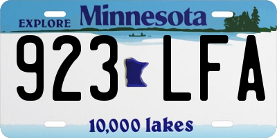 MN license plate 923LFA