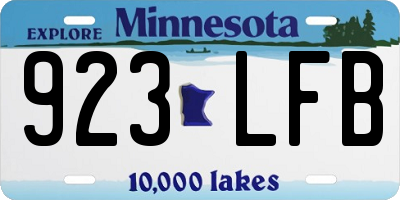 MN license plate 923LFB