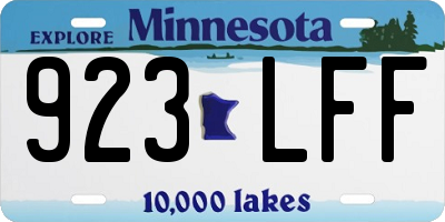 MN license plate 923LFF