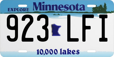 MN license plate 923LFI