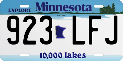MN license plate 923LFJ