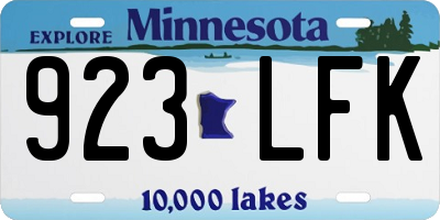 MN license plate 923LFK