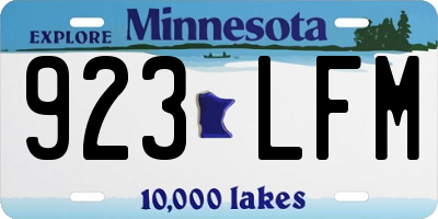 MN license plate 923LFM