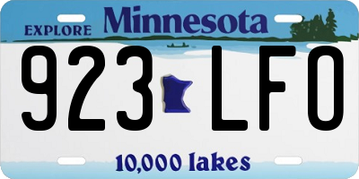 MN license plate 923LFO